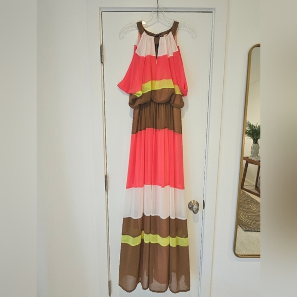 Vince Camuto Pink and Brown Dress